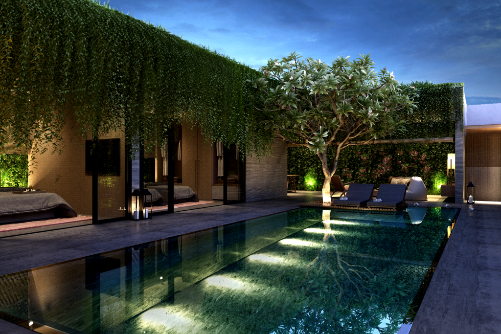 luxury house with garden